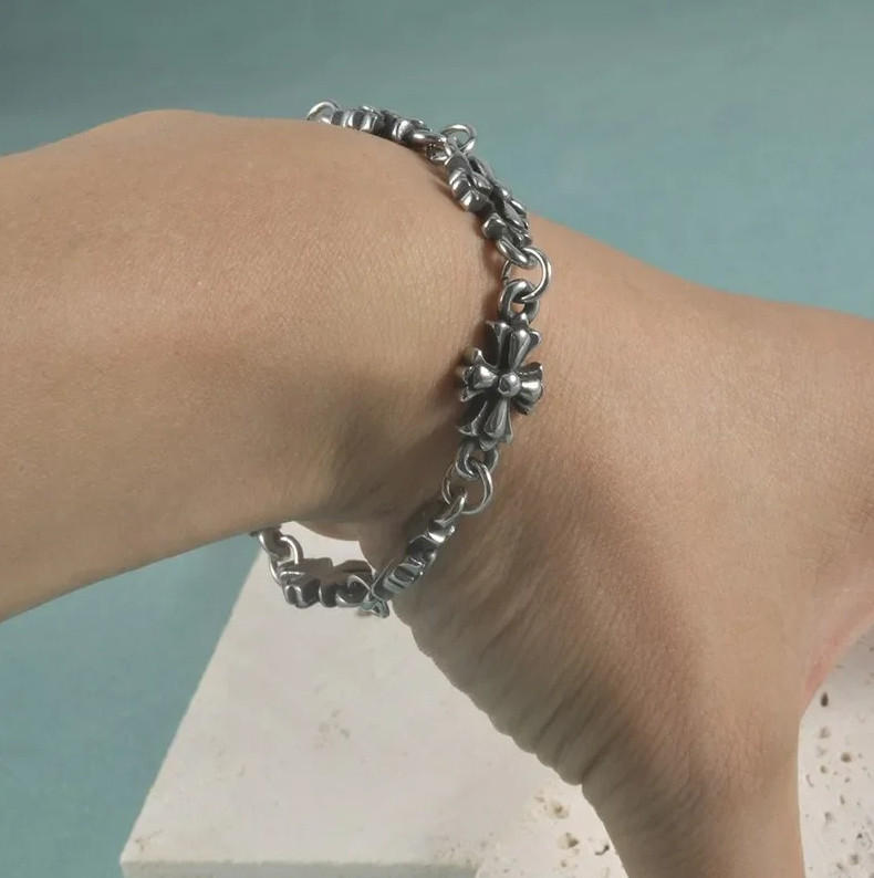 Gothic Punk Cross Chain Bracelet for Men & Women Retro Trend Jewelry