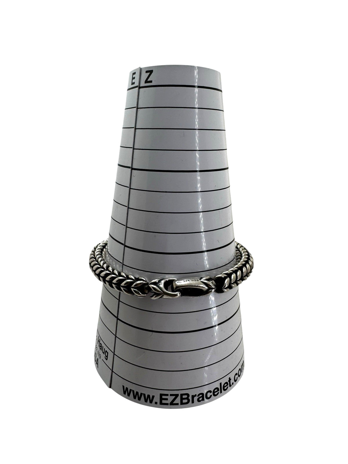 David Yurman Sterling Silver Chevron Bead Bracelet 8.25 Inch