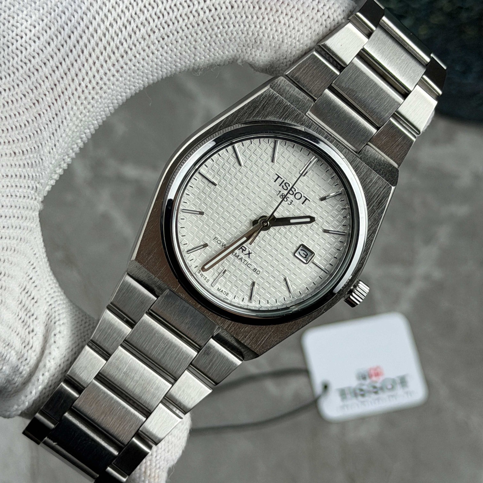 Tissot PRX 35mm Powermatic 80 White Mother of Pearl Dial Steel Watch New