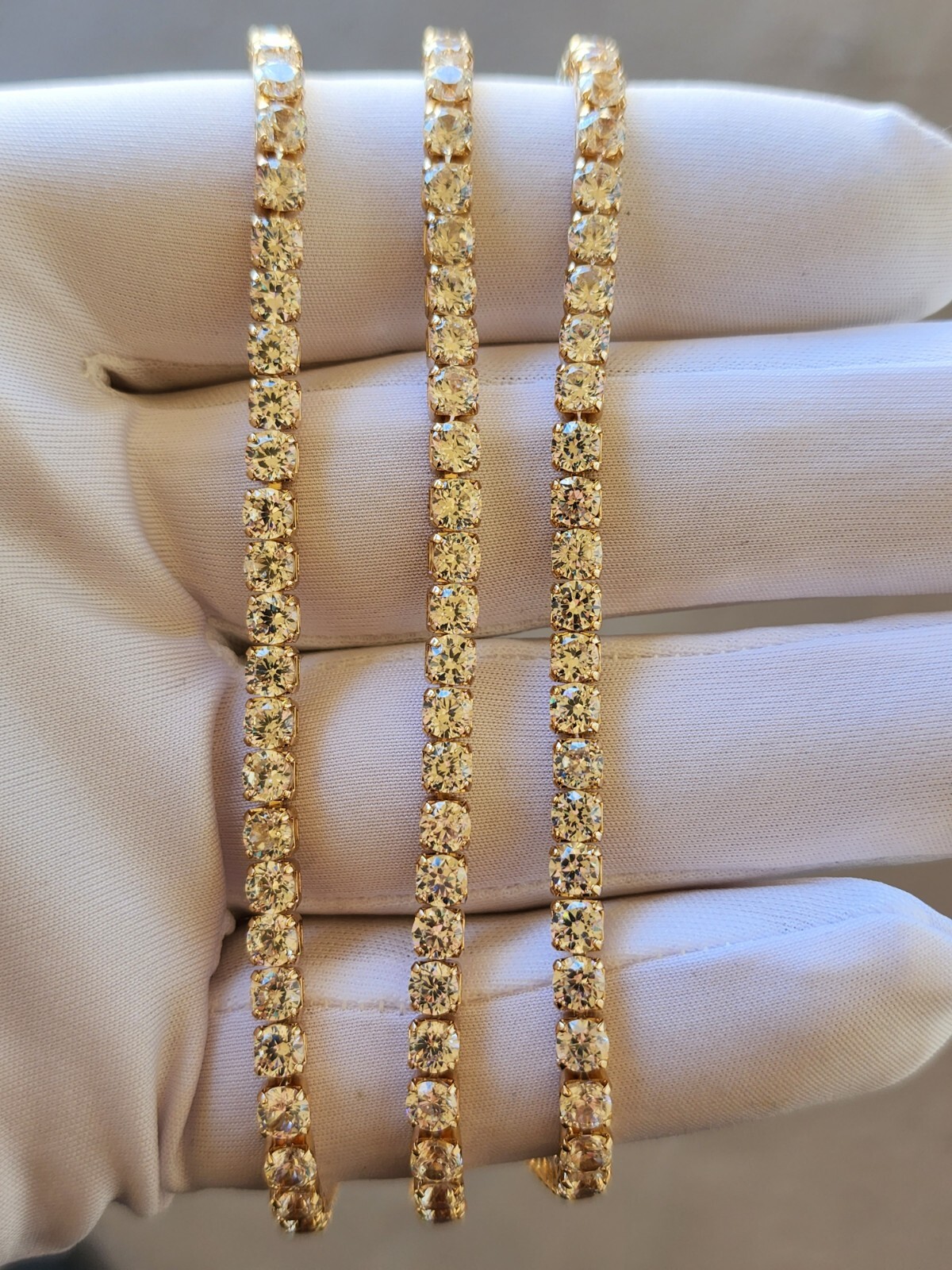Gold Plated Tennis Bracelet With AAA Cubic Zirconia For Women, Hip Hop Jewelry