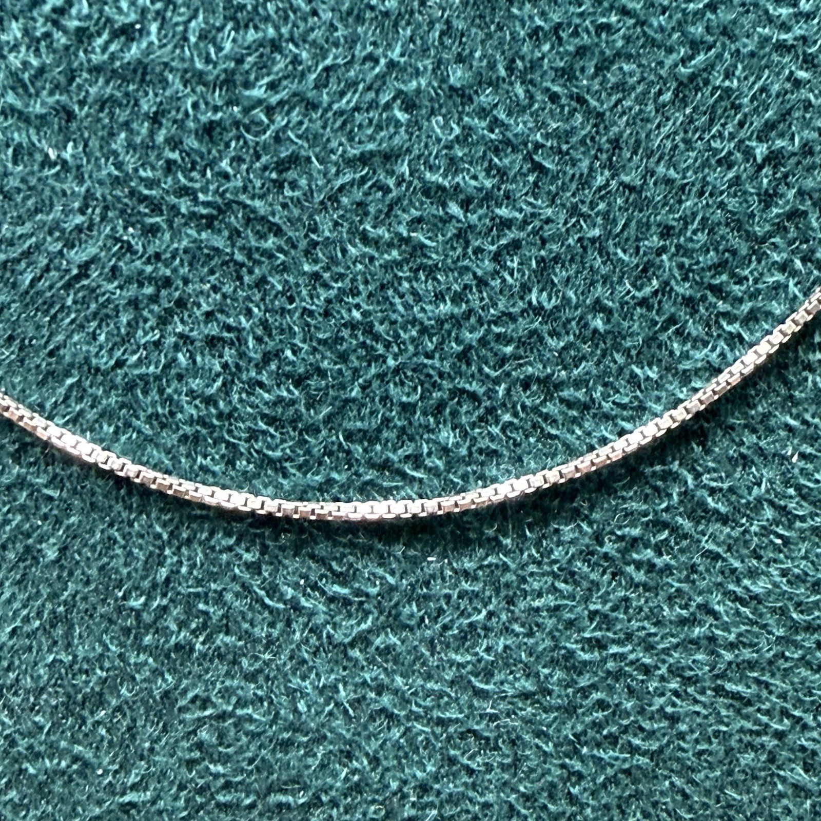 Solid Italy 925 Sterling Silver Box Chain Necklace 18” 0.7mm Lobster Clasp