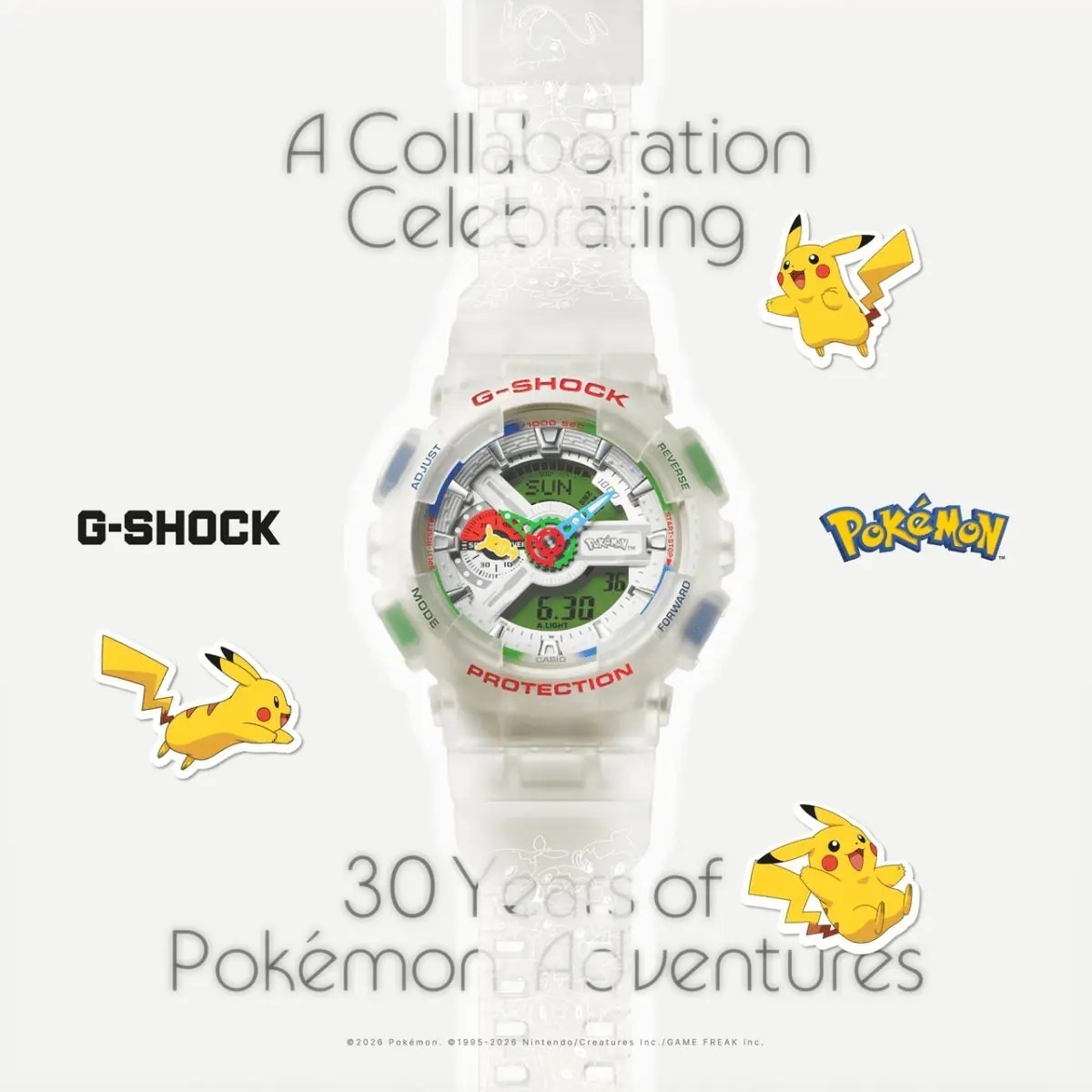 CASIO G-SHOCK Pokemon GA110PKM-7A 30th Anniversary Limited Presale Confirmed!