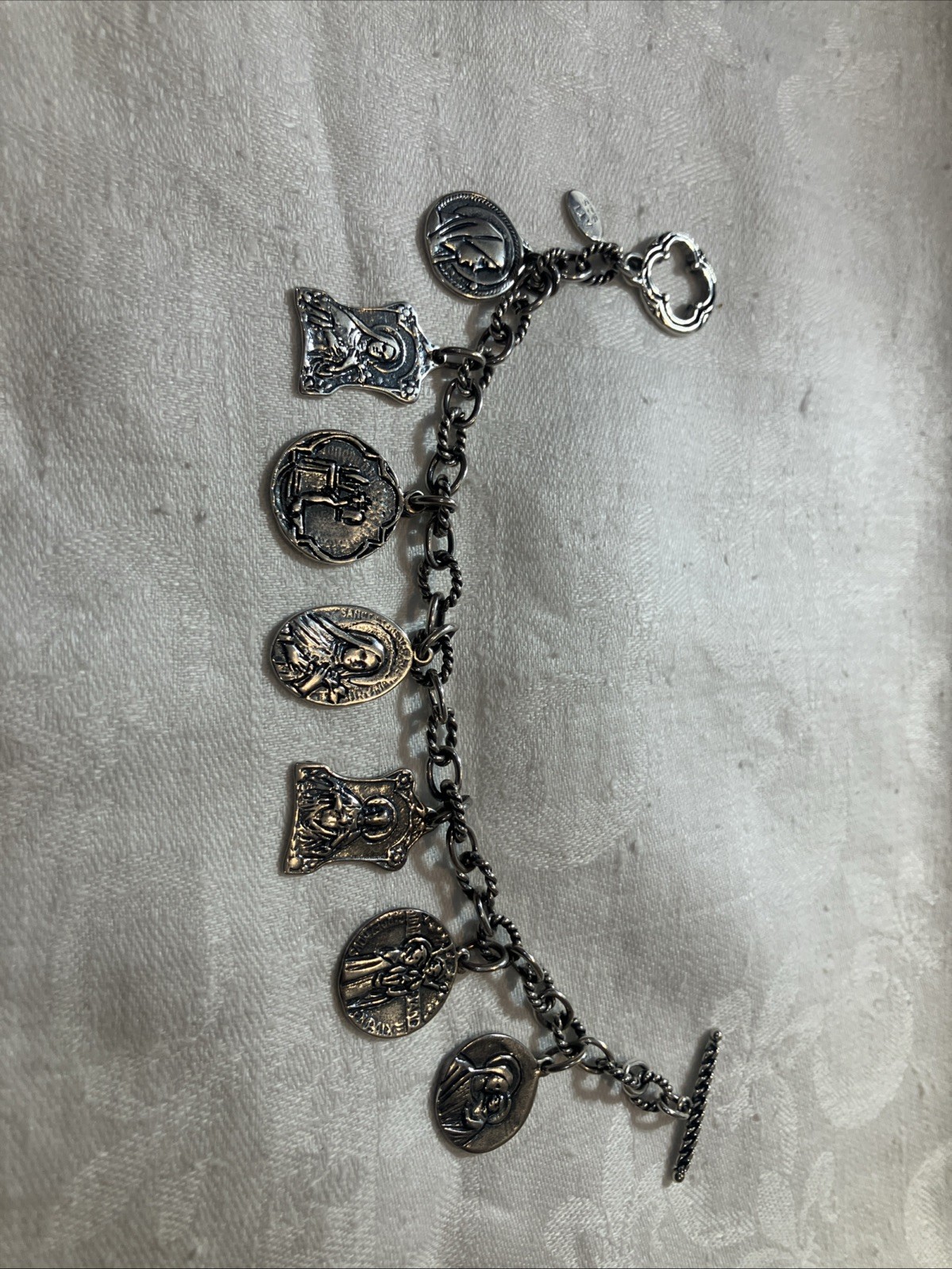 Beautiful Sterling Silver ATI Religious Catholicism Charm Bracelet