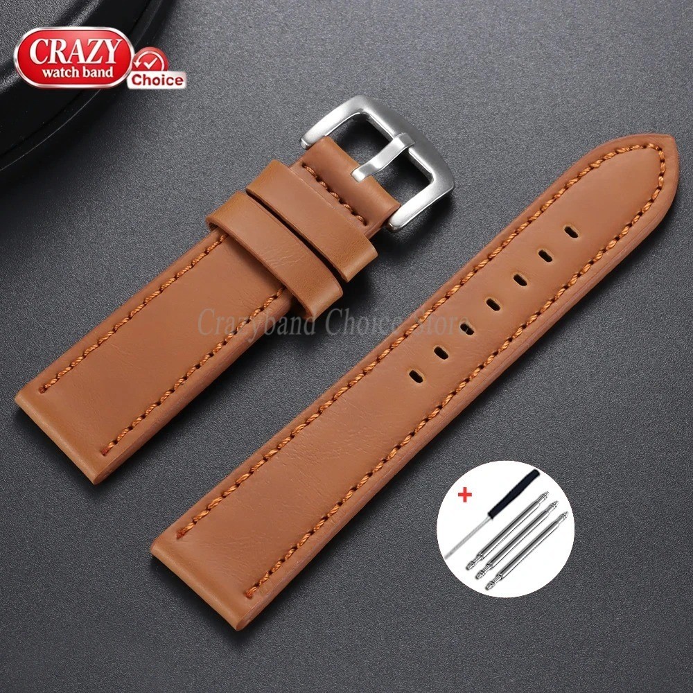 High Quality Leather Watch Band Straps mens stitched Wristband 18 20 22 24mm