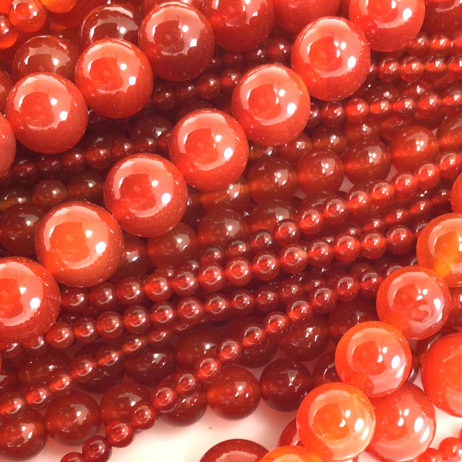 Natural Red Carnelian Spacer Round Bead 15″ 3mm 4mm 6mm 8mm 10mm 12mm Wholesale