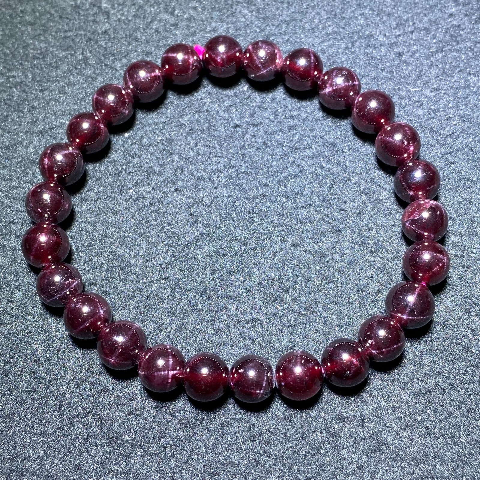 7.6mm Natural Red Starlight Garnet Crystal Beads Bracelet AAAA 1326