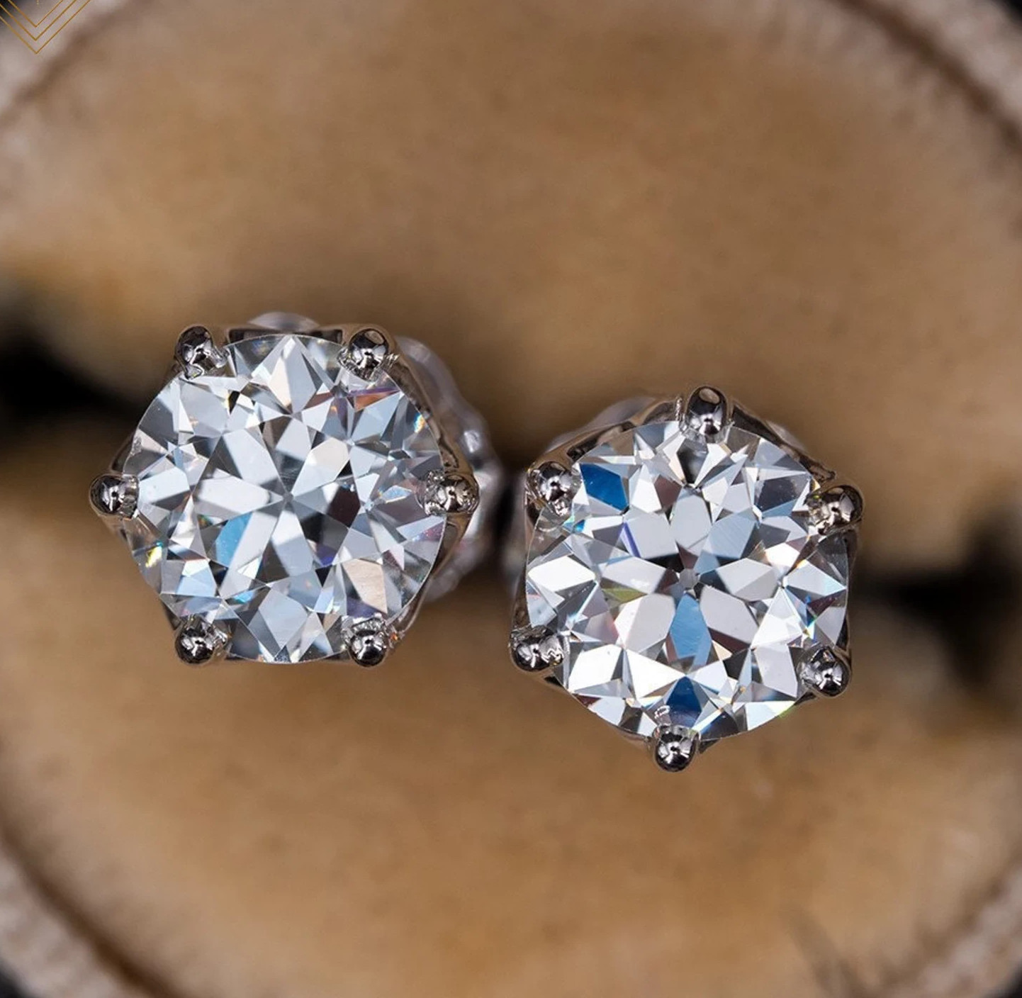 Certified 4Ct White Diamond Solitaire Studs-Wedding/Engagement Gift.No Tarrifs.
