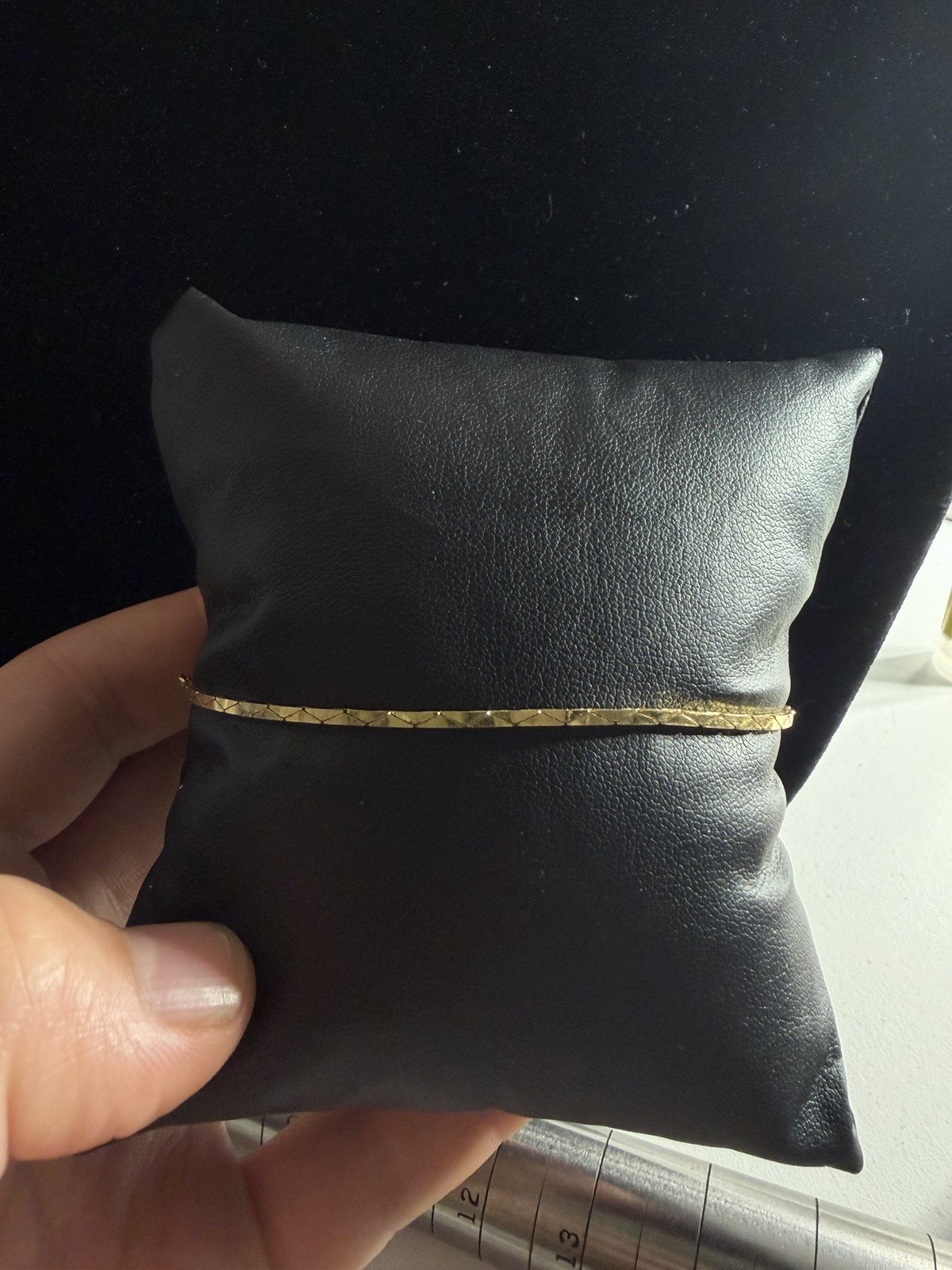 Vintage Avon Gold Tone Herringbone Bracelet 7.75” Minimalist Chain Signed