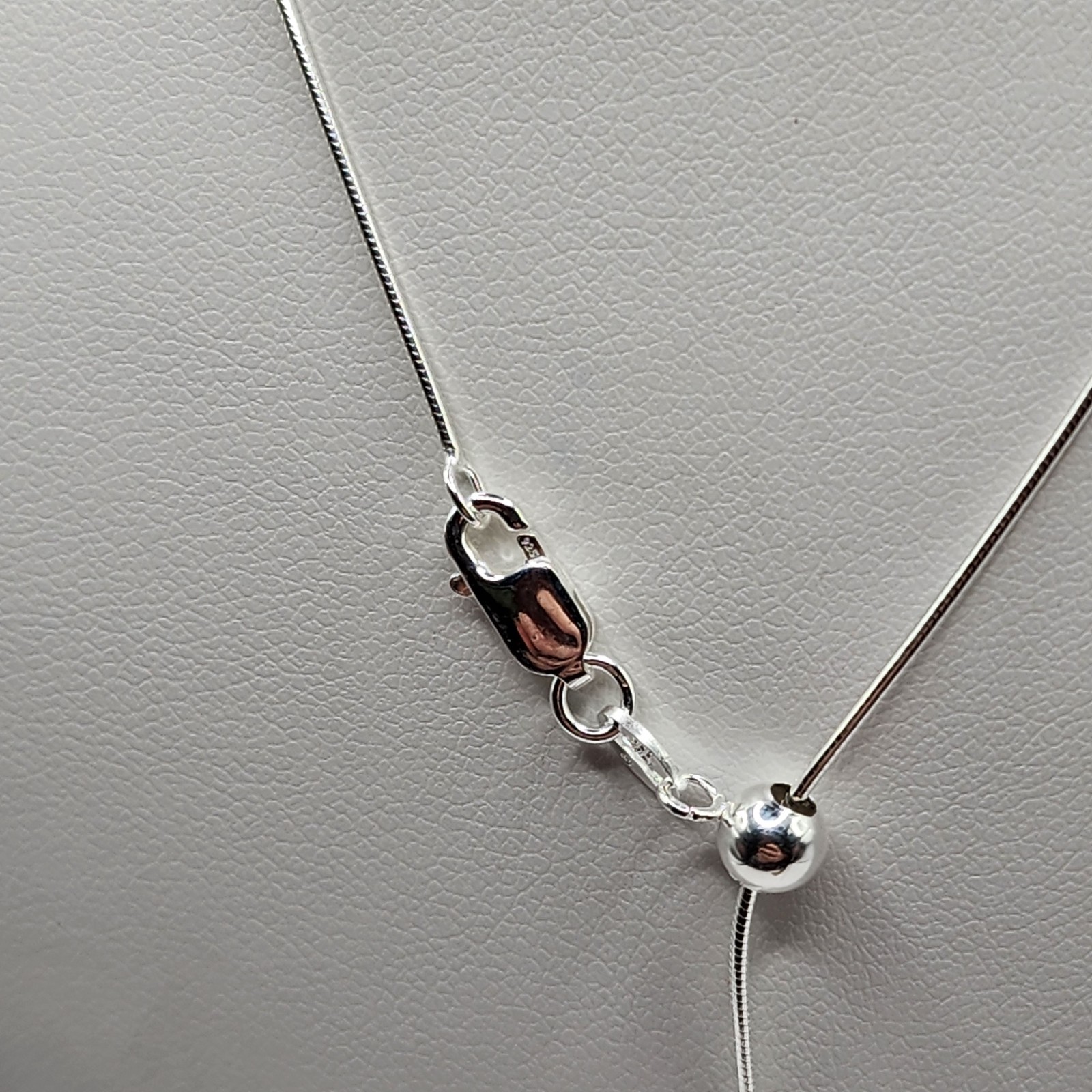 925 NEW Sterling Silver Chain- Ajustable Snake 15-22″ 1mm Width ~FREE SHIPPING