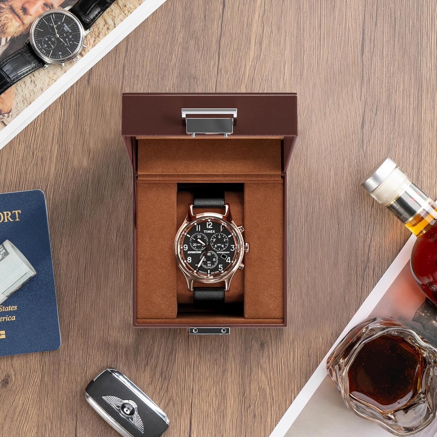 Watch Display Case with Velvet Lining – Perfect Anniversary or Birthday Gift