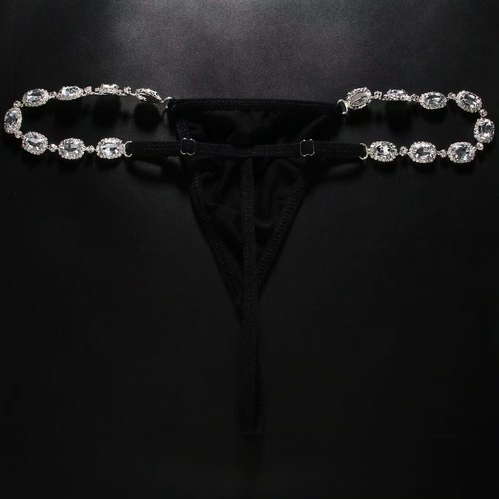 Luxury Women’s Sexy Rhinestone Thong Lingerie Body Jewelry Beach Accessory