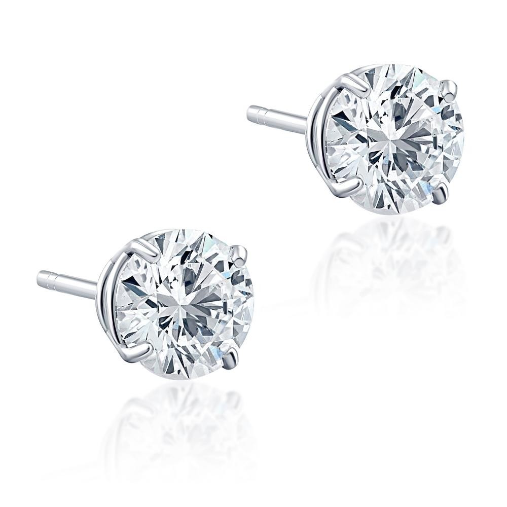 F/VS .25 – 1.50 ctw Lab Grown Diamond Studs Earrings 14k White Gold Earrings