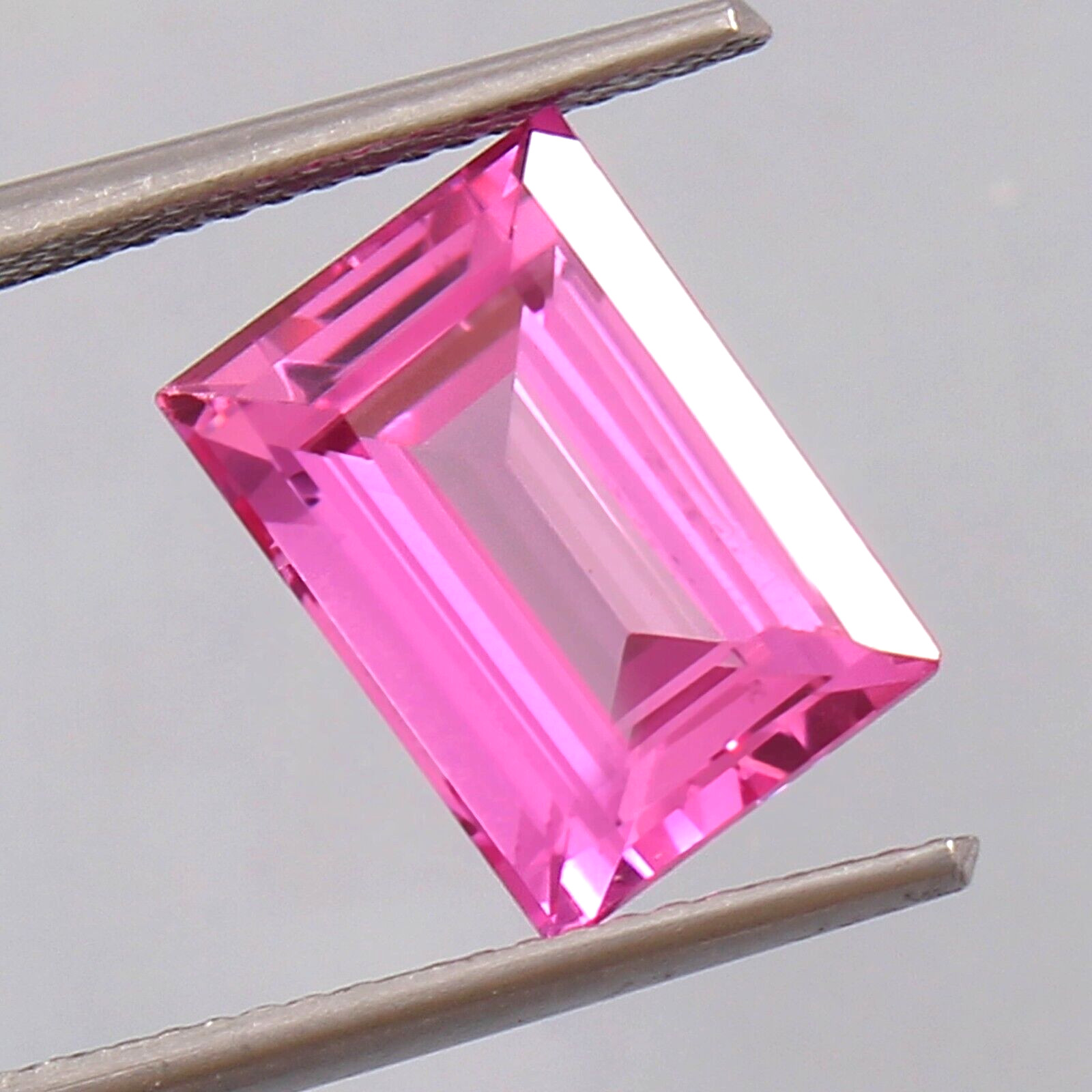 AAA Natural Flawless Ceylon Pink Sapphire Baguette Loose Gemstone Cut 12×10 MM