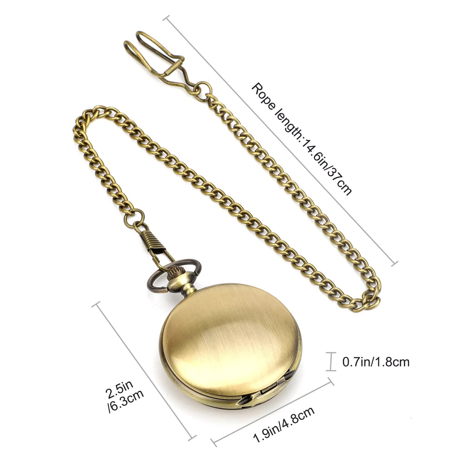 0.7in Dial Thickness Men’s Mechanical Vintage Pocket Watch Ideal Gift Kit