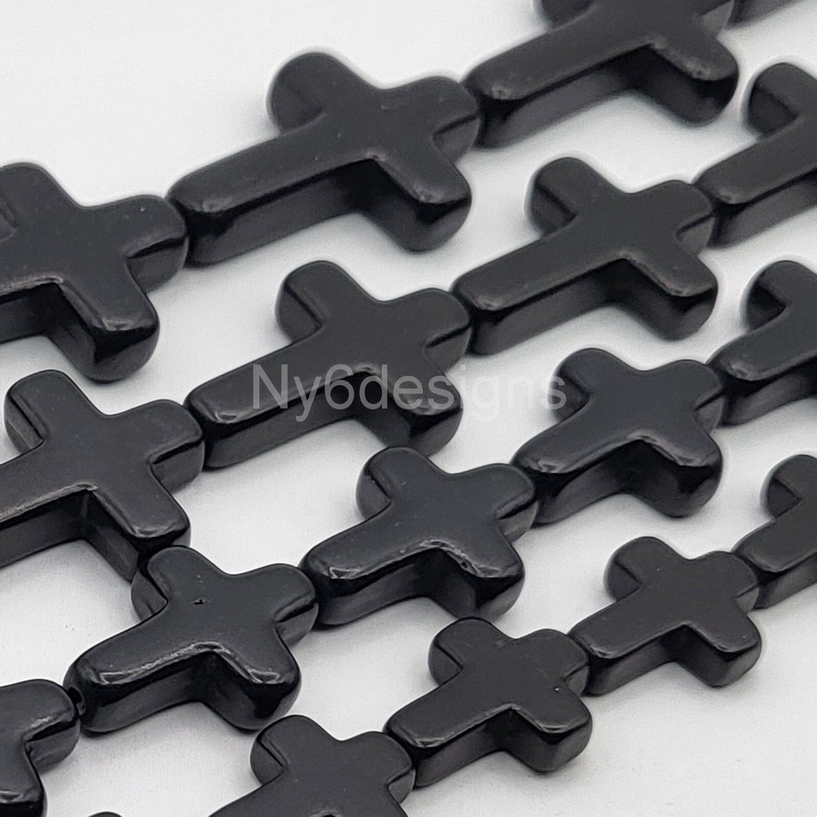 Black Cross Bead Turquoise Howlite Magnesite Cross Loose Beads 15″ Wholesales