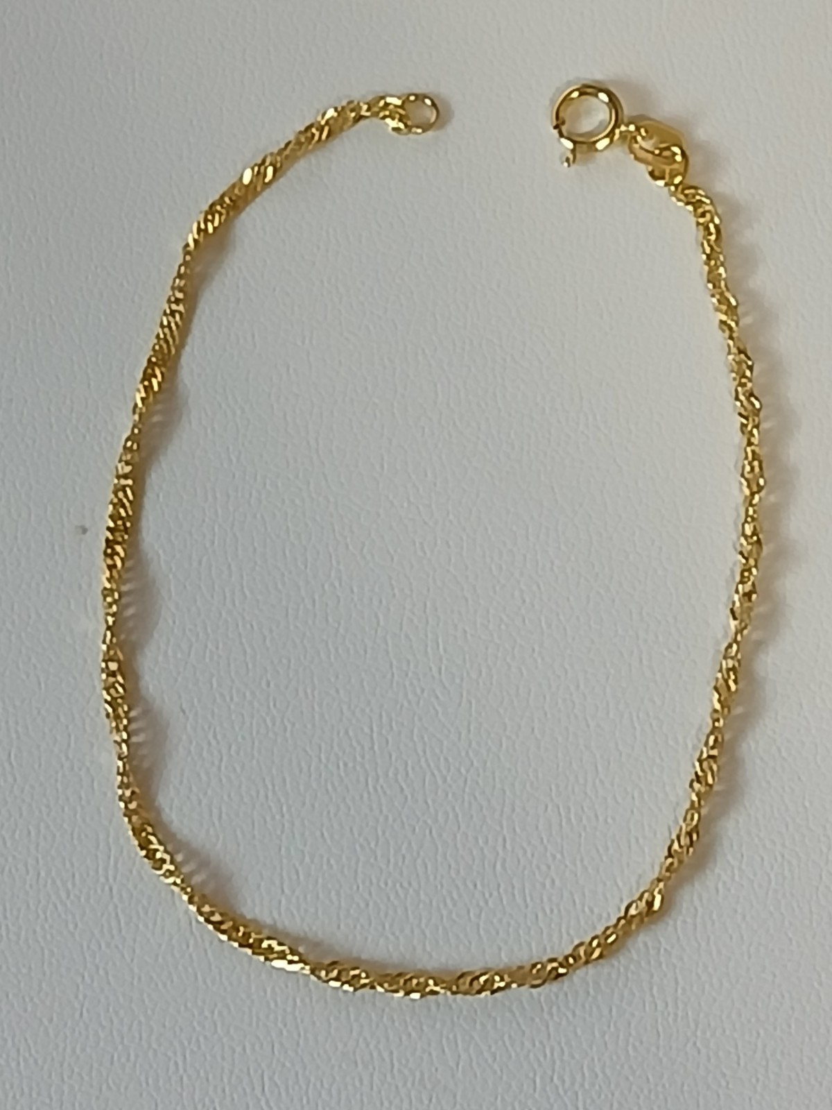10k Twisted Singapore Link Yellow Gold Bracelet 6.5″ 1.5mm