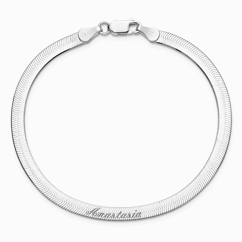 Sterling Silver 4.5mm Magic Herringbone Chain Bracelet 7″-8″