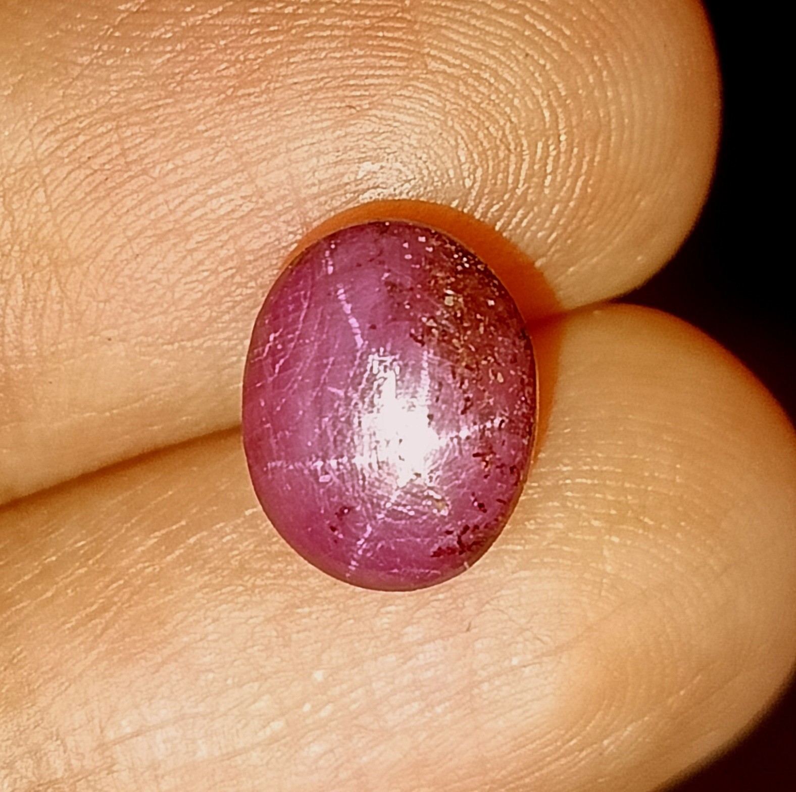 6.80 Carat Natural Unheated Star Ruby 6 rays Oval Cut Loose Gemstone 8.5X10.7 mm