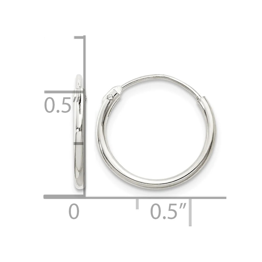 Sterling Silver 1.3mm Hoop Earrings