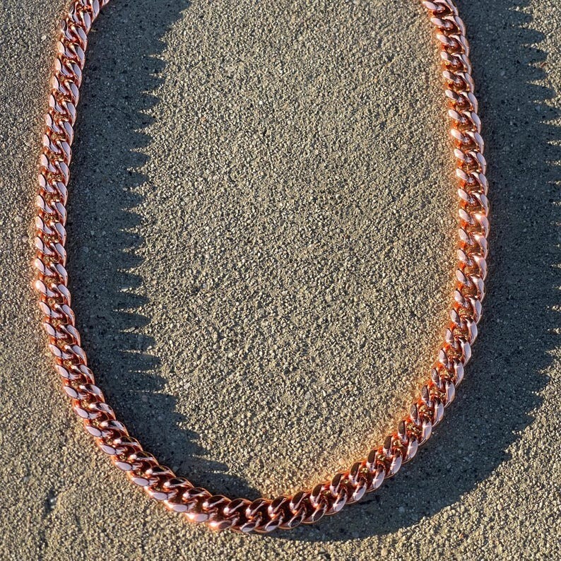 Pure Solid Copper 3 Line Design Women And Men Chain Necklace Copper CPN12