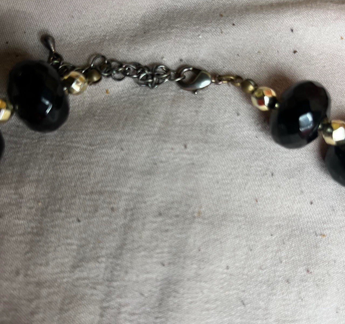 Vintage Y2K Tortoise shell plastic beaded necklace