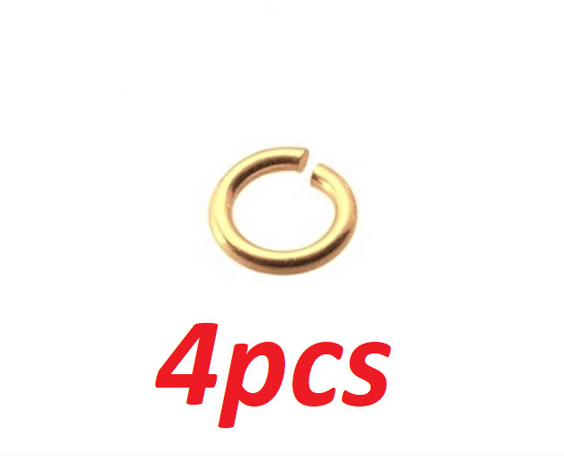 (4) 3.5mm OD 2.25mm ID Solid 14k Yellow Gold 22ga gauge OPEN Thin Jump Ring USA