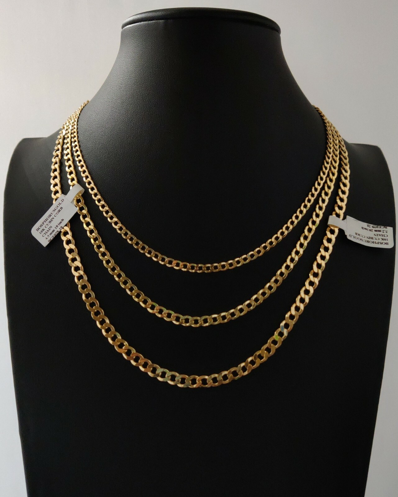 10K Real Yellow Gold Cuban Curb Link Chain,Miami Cuban Curb Chain,Gold Chain