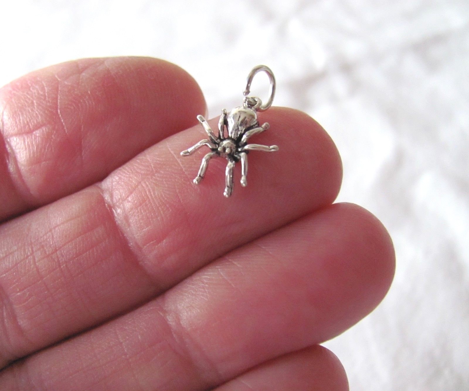 Very small Sterling Silver Spider mini tiny charm.