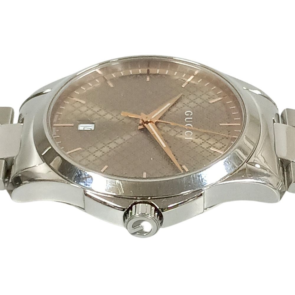 GUCCI 126.4 G-Timeless Quartz Brown Dial Stainless Steel Men’s Watch Swiss Made