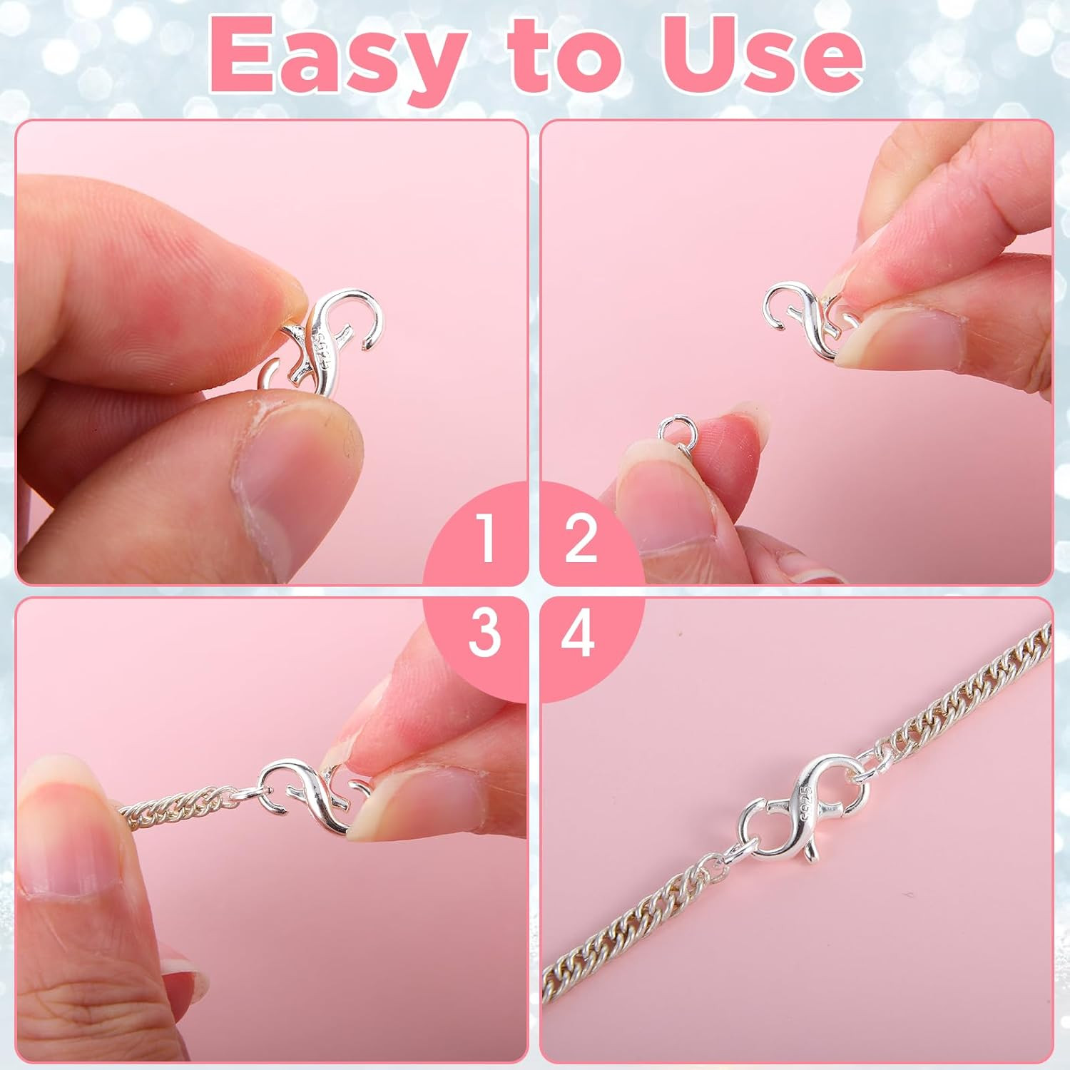 S925 Sterling Silver Double Opening Lobster Clasp, 1 Pcs Necklace Extender Clasp