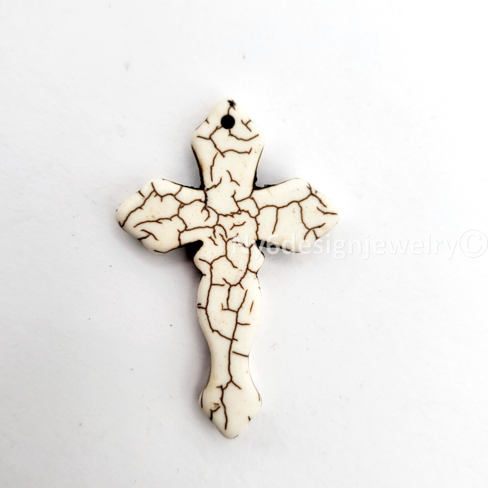 29x44mm Multicolor Cross Gemstone Bead Howlite Magnesite Turquoise Cross Pendant