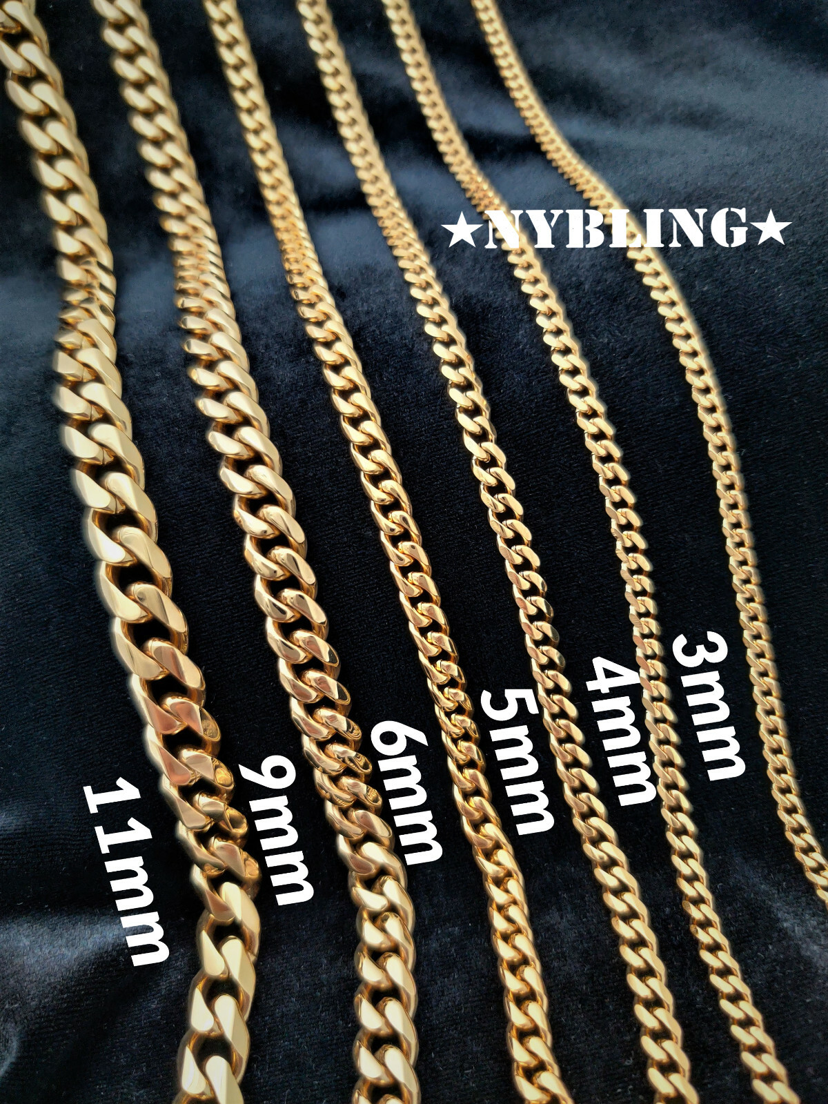 Miami Cuban Curb Link Chain Necklace 18k Gold Plated Stainless Steel Never Fades