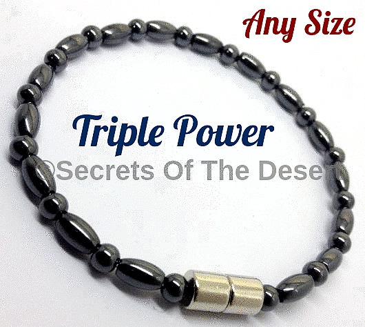 TRIPLE POWER Therapeutic Magnetic Hematite Bracelet Anklet Necklace Magnet Clasp