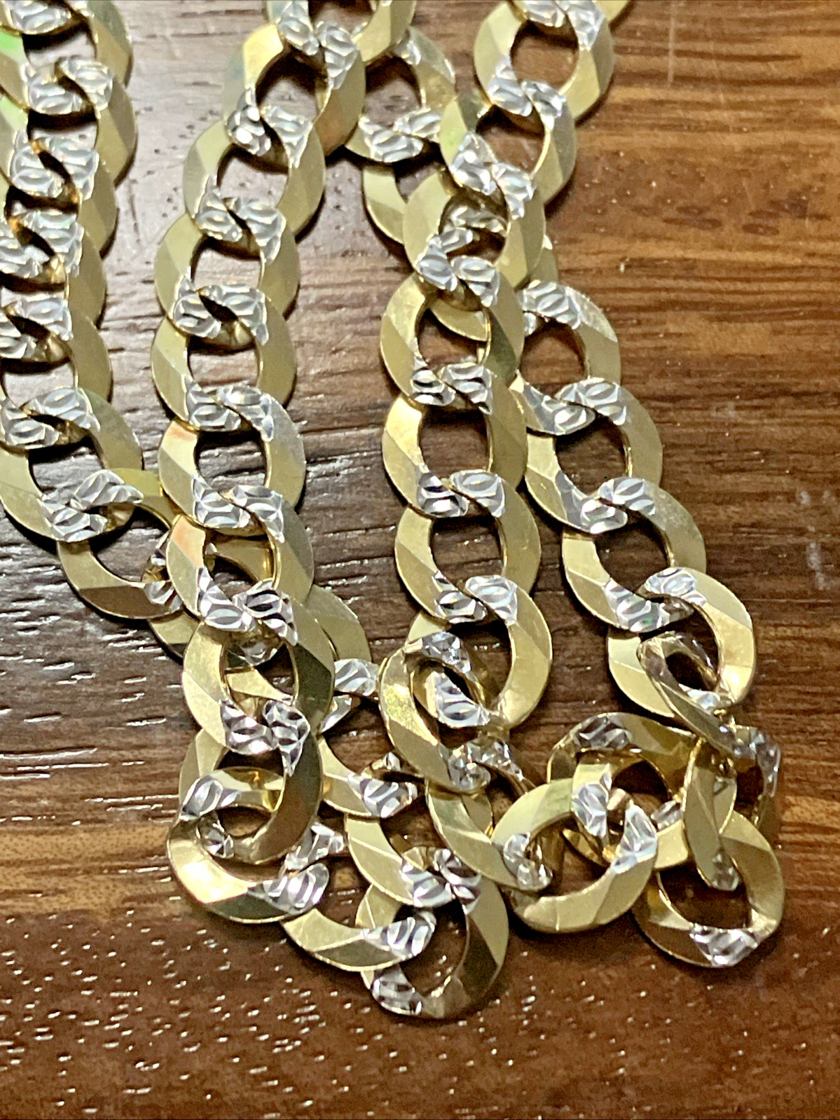 10kt Real Solid Gold Curb Link Chain 41.5grams 8.7mm 28.5” GMI New w/ Retail Tag