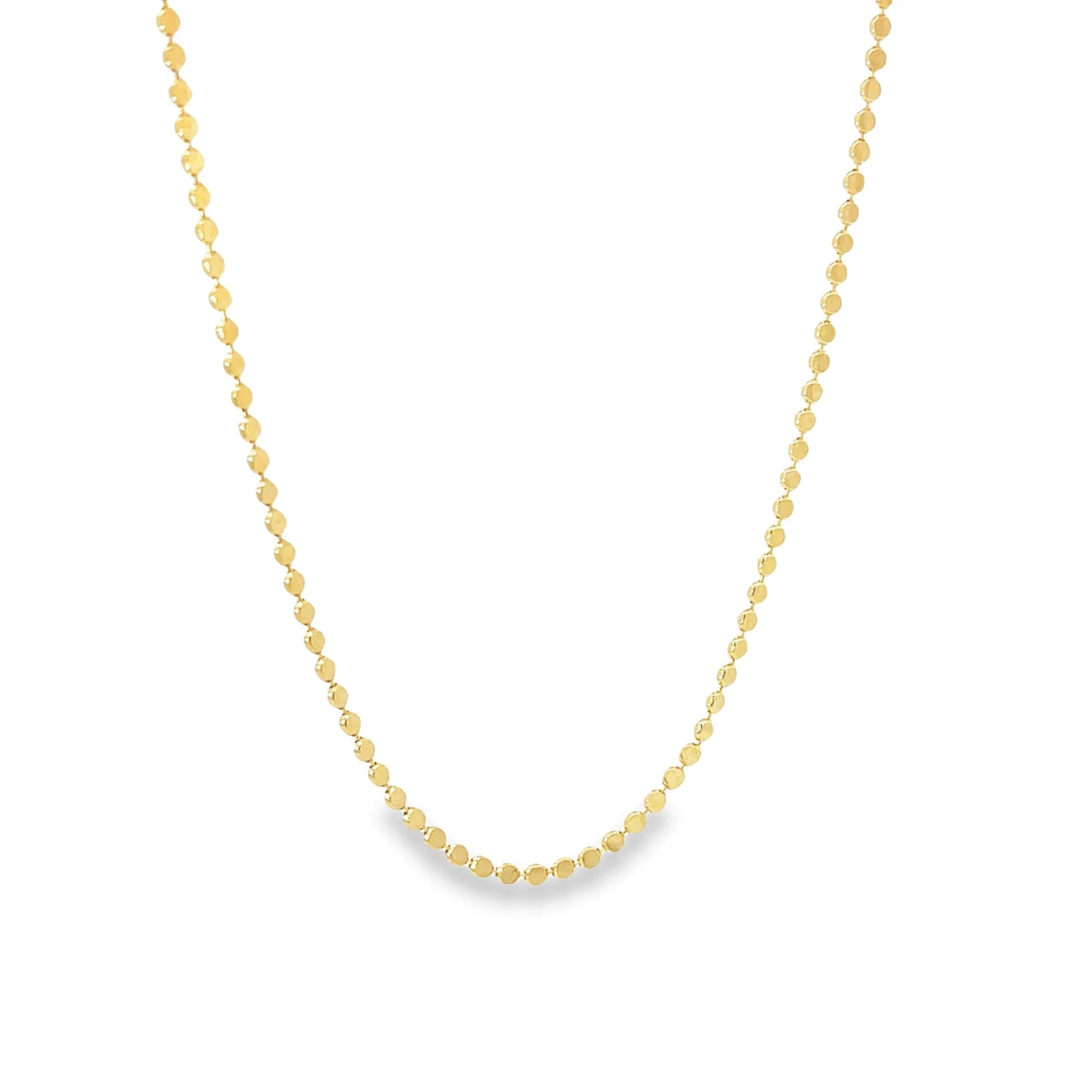 18K Gold Filled 2mm Flat Ball Disc Chain (G72)