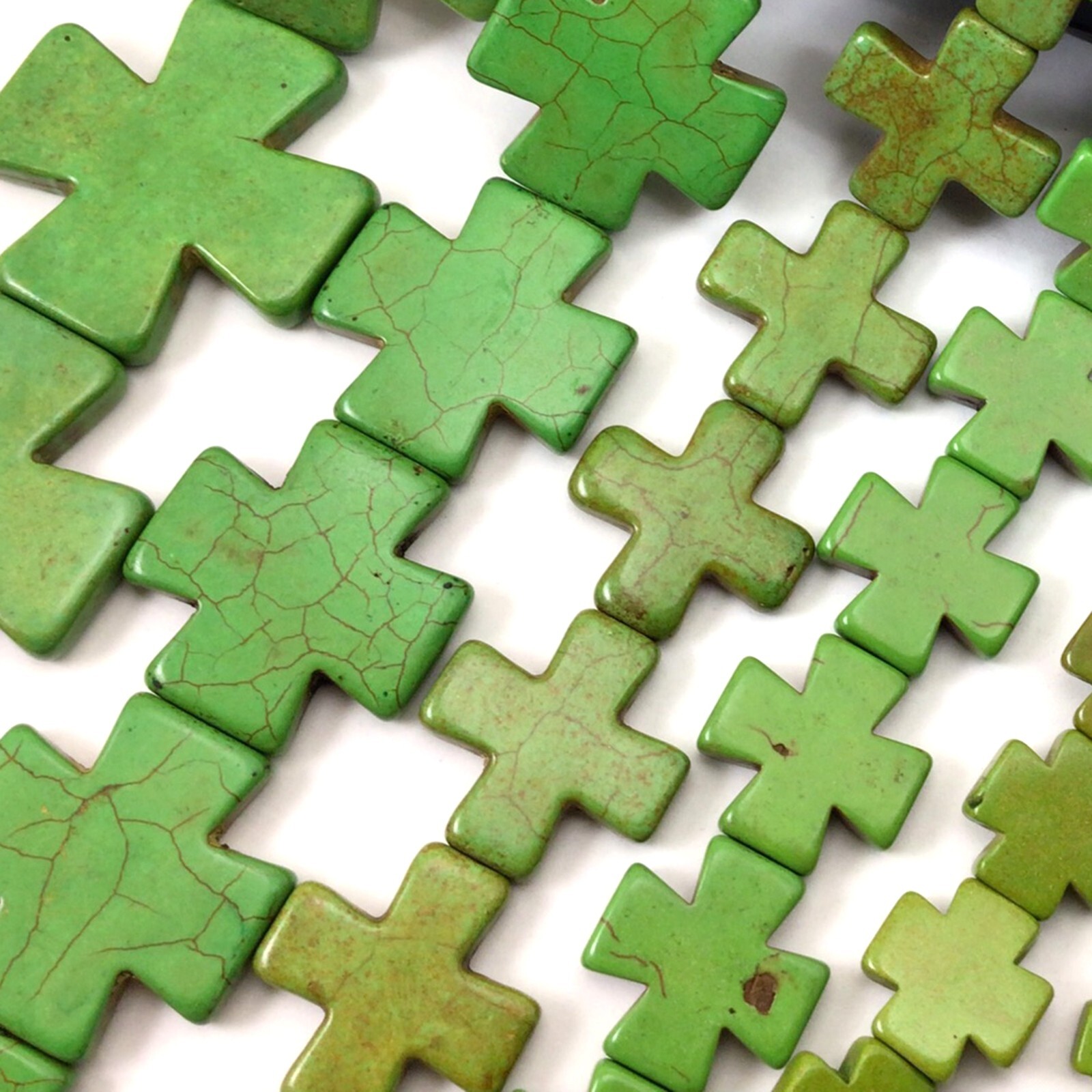 Green Cross Square Howlite Turquoise Spacer Loose Bead 15mm 20mm 30mm 15″ DIY