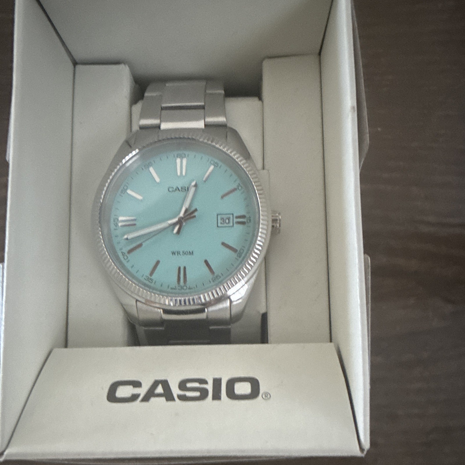 Casio MTP-1302PD TIFF Blue Dial excellent watch only wore once almost brand new