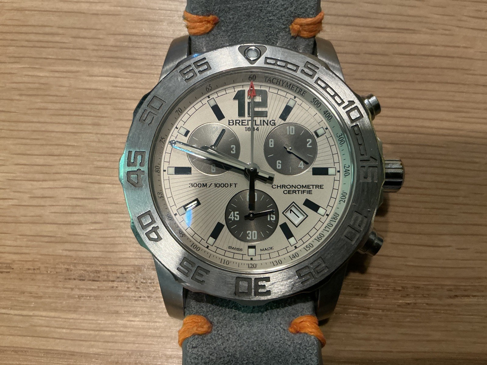 Breitling Colt Chronograph A73387 44mm SS Ivory Dial – Needs Battery