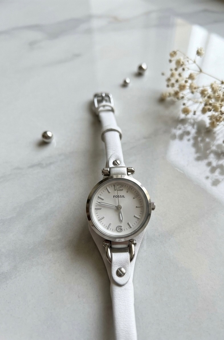 Fossil Georgia ES3267 White Leather Women’s Casual Quartz Watch