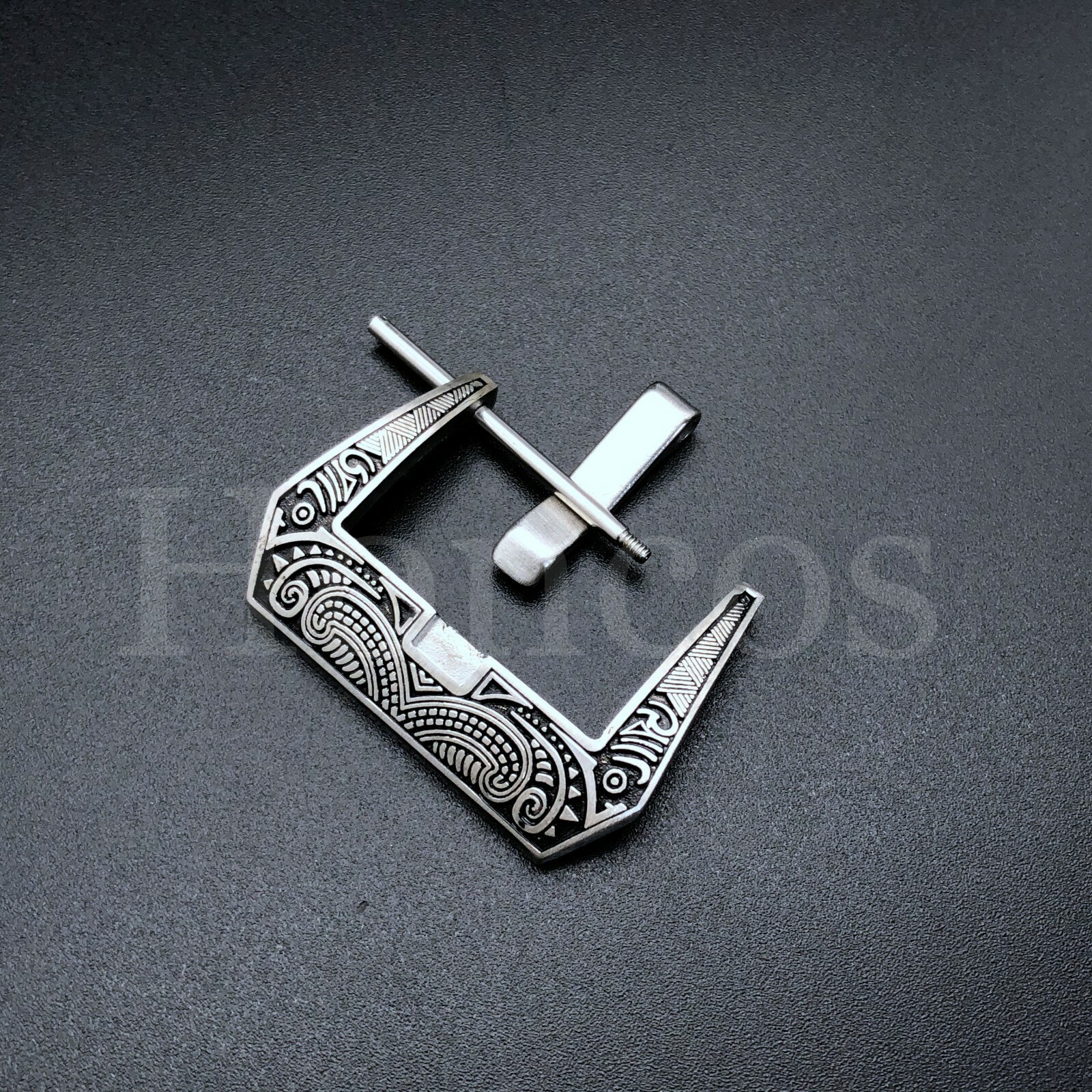 22 MM Engraved Screw in Buckle Watch Band Strap Brushed Clasp Fits For Panerai