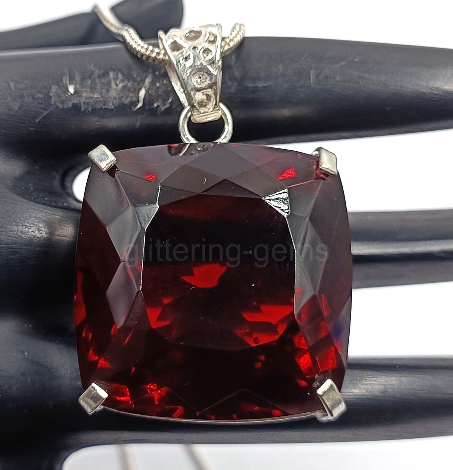 128.80 Ct Natural Red Ruby Pendant Cushion Cut IGL Certified Loose Gemstone 5MST