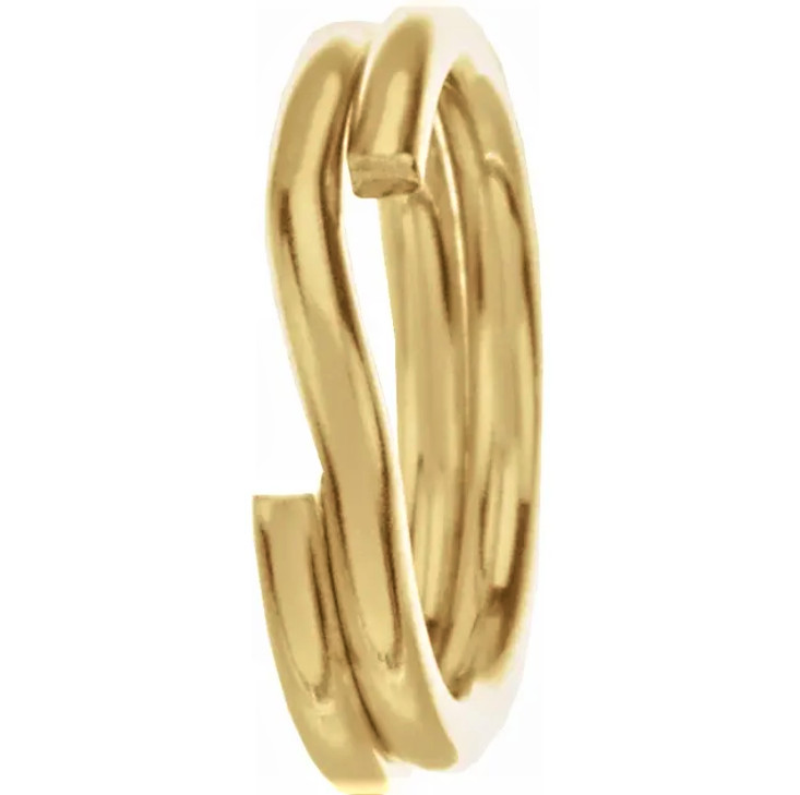 5mm OD 14k Solid Yellow Gold Round Split Jump Ring Clasp Keychain Charm 4.9mm US