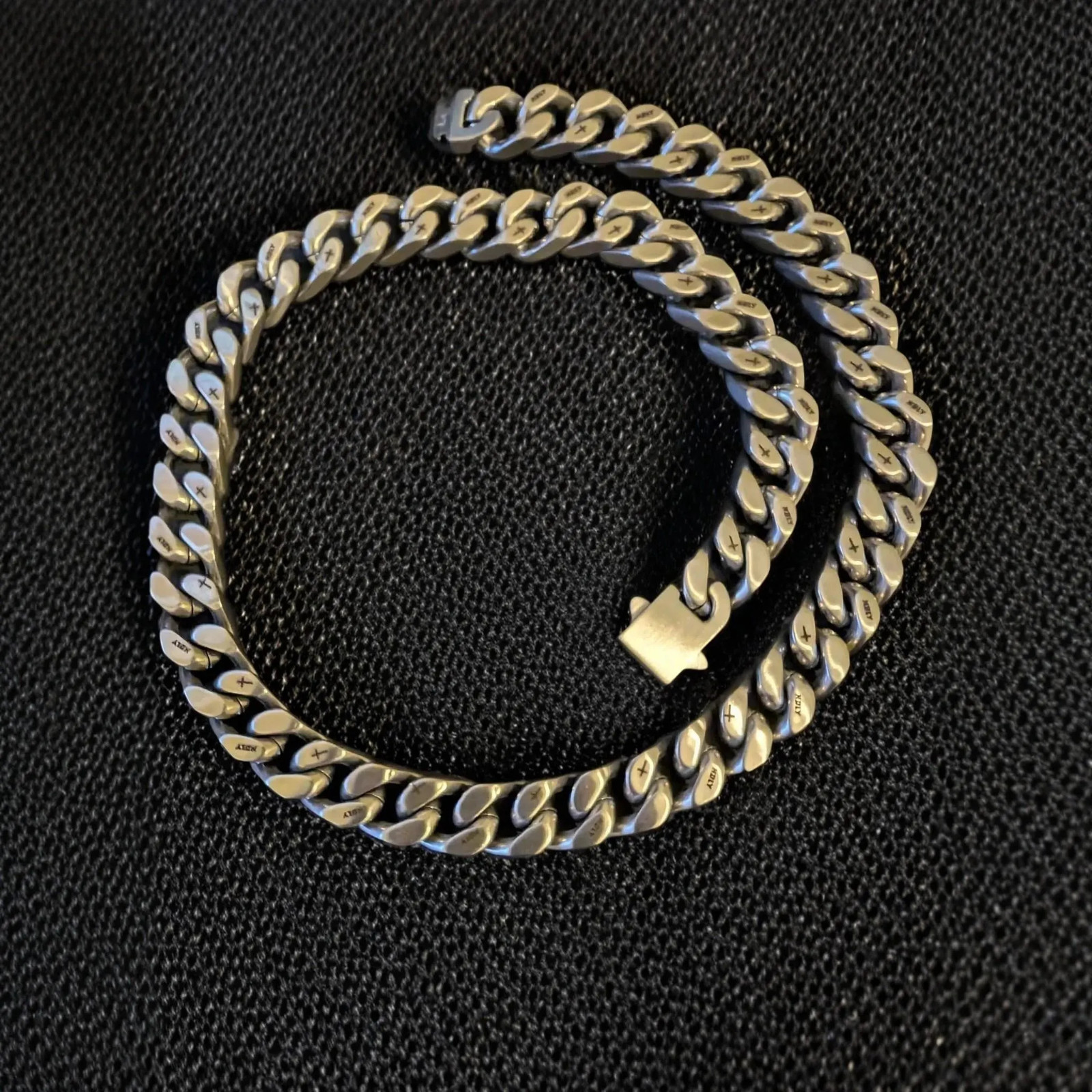 Barbed Wire Necklace, Cuban Chain, 316L Stainless Steel, Punk Jewelry