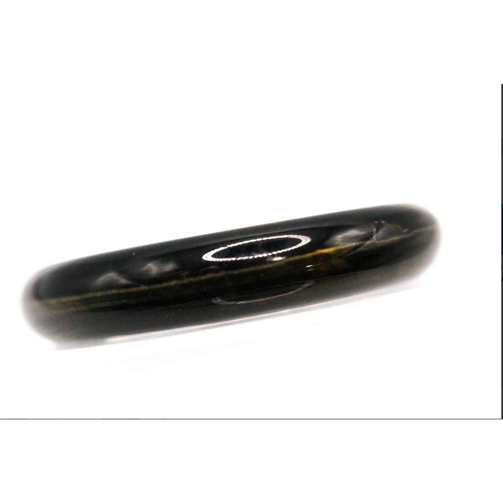 Excellent Burmese Stone Tigers Eye Green and Black Bangle Bracelet