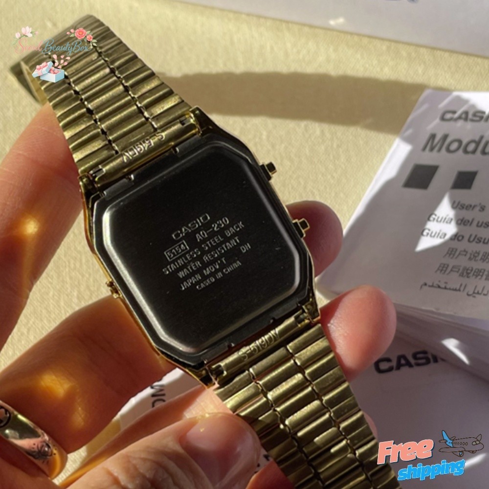 Casio Collection Unisex Adult Gold Dial Analog & Digital Watch AQ-230GA-9DMQ