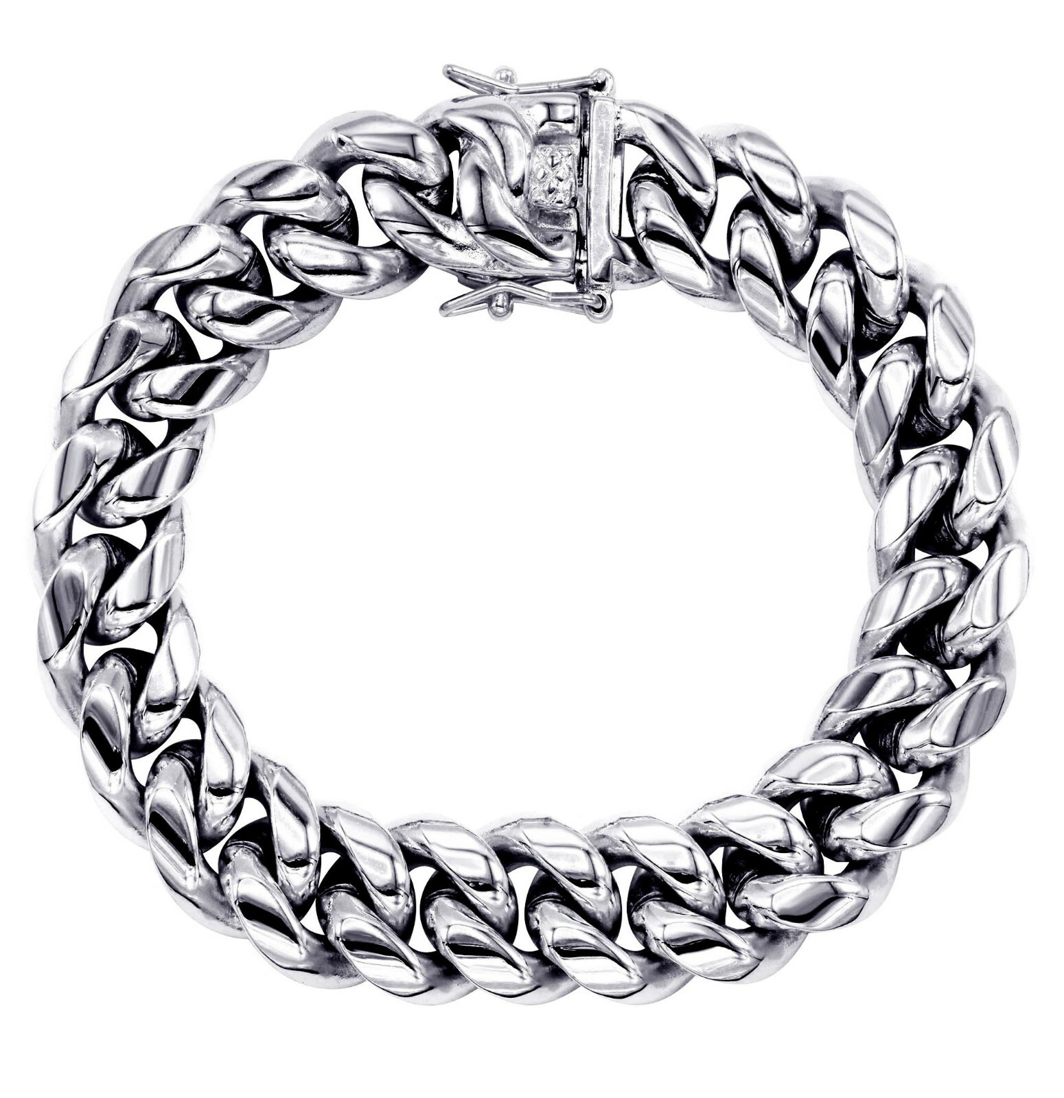 🔥Mens Miami Cuban Link Chain SOLID STAINLESS STEEL Necklace or Bracelet HEAVY🔥
