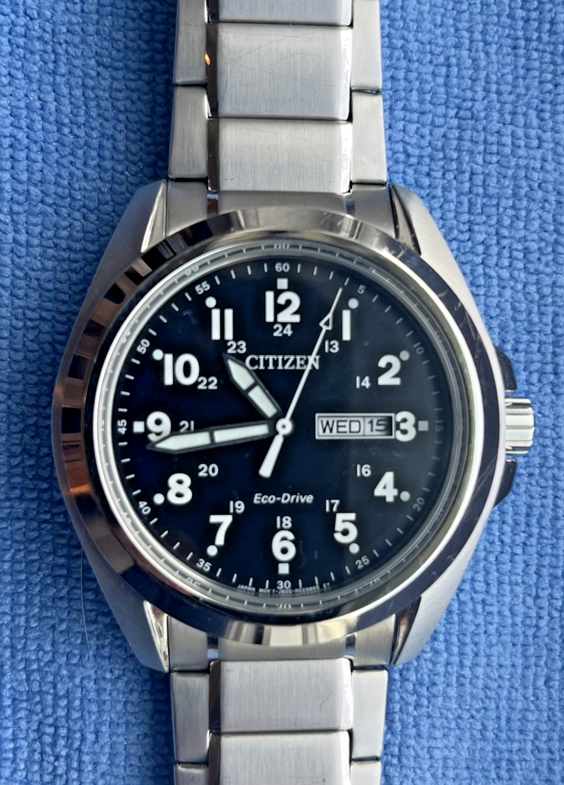 Citizen Eco-Drive Garrison Men’s Black Dial Stainless Steel Watch – AW0050-82E