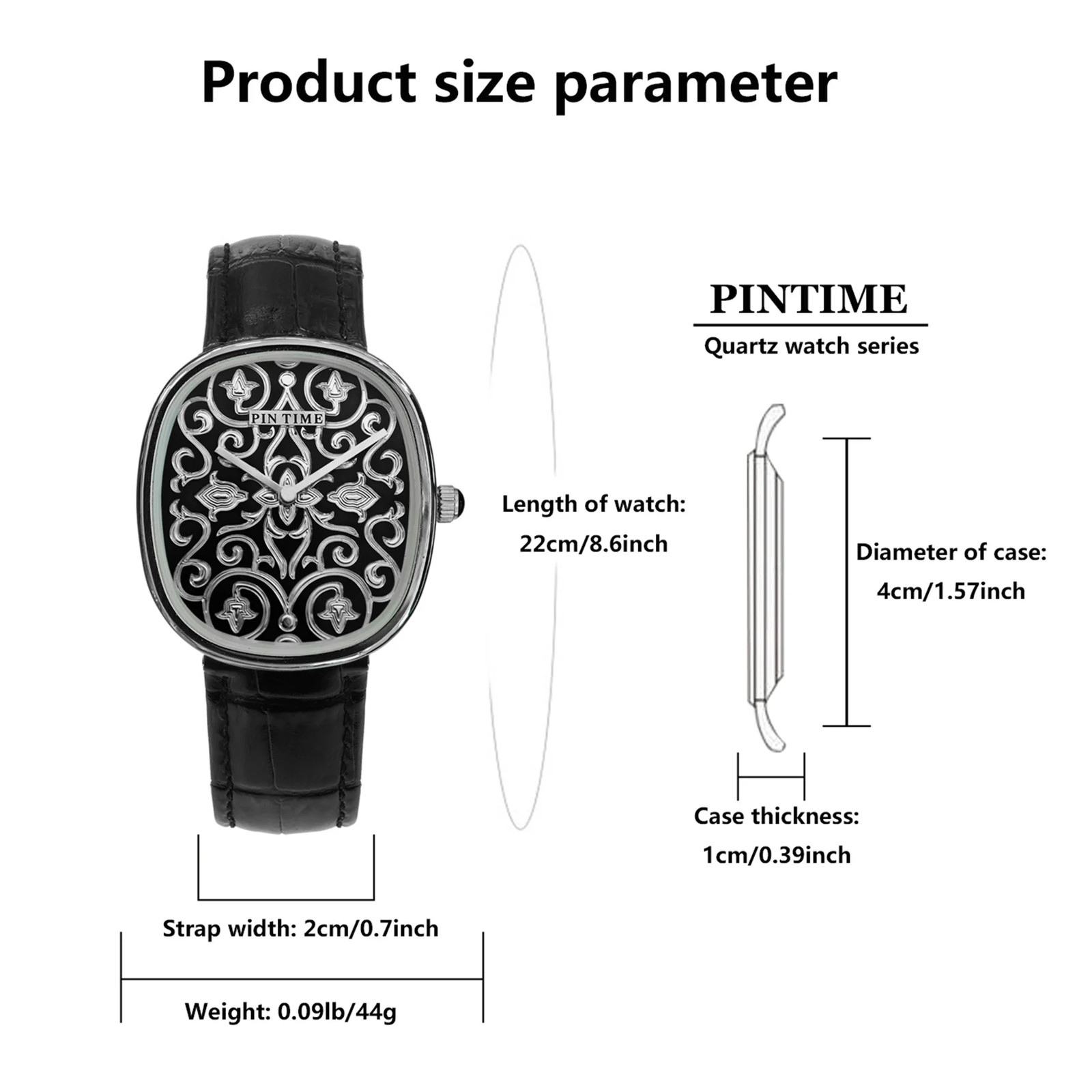 Classic Vintage Black Arabic Engraved Men’s Quartz Watch Elegant Gentleman