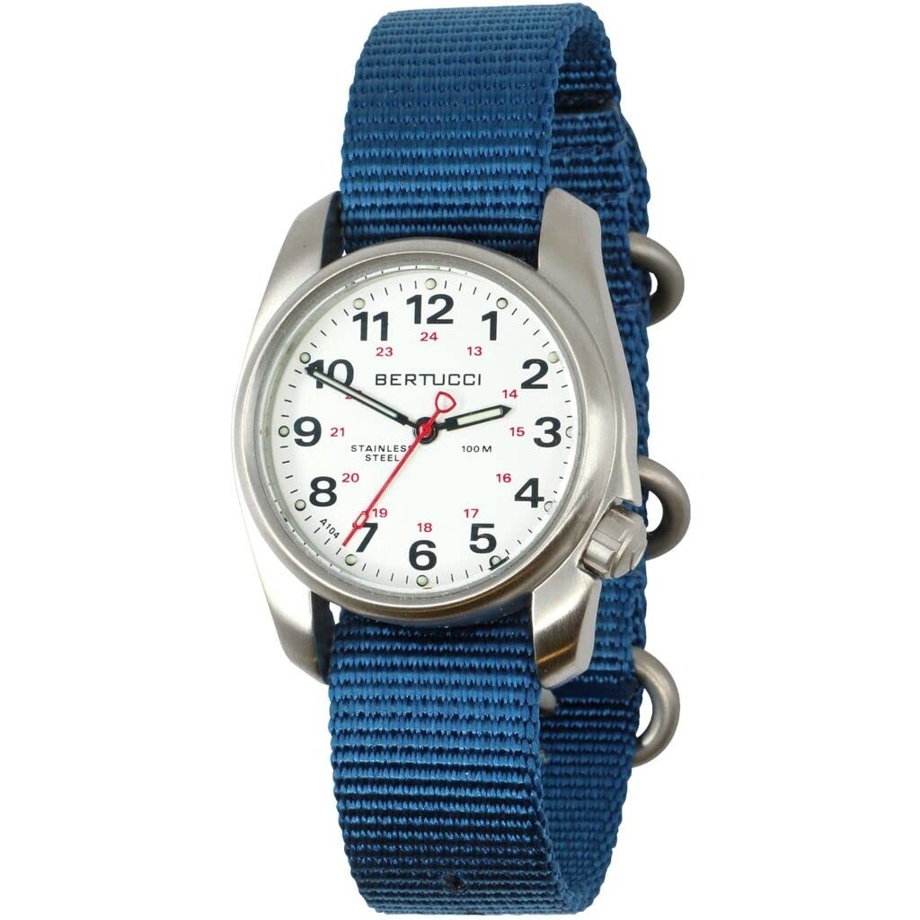Bertucci A-1s Field – White Dial- 249 Mariner Blue Nylon Band