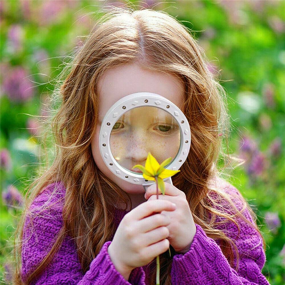 30X Jumbo Handheld Magnifying Glass w/ 13 Bright LED Light Illuminated Magnifier